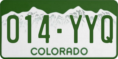 CO license plate 014YYQ