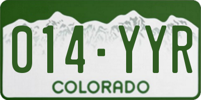 CO license plate 014YYR