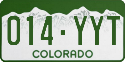 CO license plate 014YYT