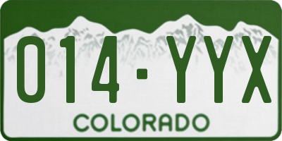 CO license plate 014YYX