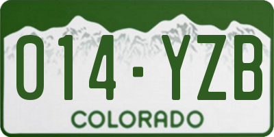 CO license plate 014YZB