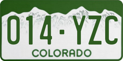 CO license plate 014YZC