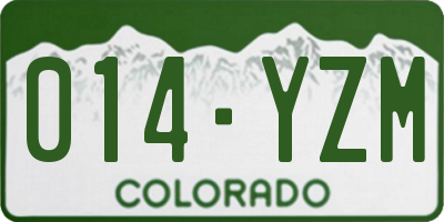 CO license plate 014YZM