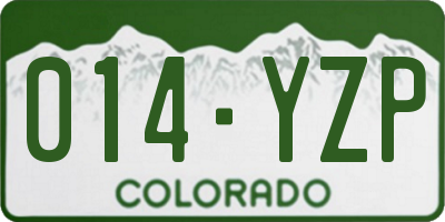 CO license plate 014YZP
