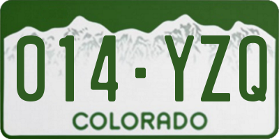 CO license plate 014YZQ