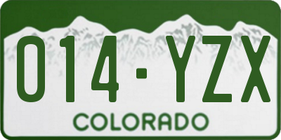 CO license plate 014YZX