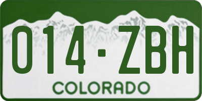 CO license plate 014ZBH