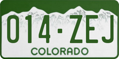 CO license plate 014ZEJ