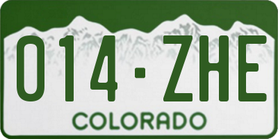 CO license plate 014ZHE