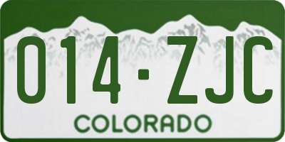 CO license plate 014ZJC