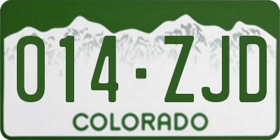 CO license plate 014ZJD