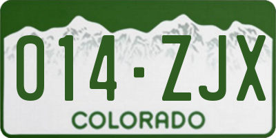 CO license plate 014ZJX