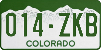 CO license plate 014ZKB