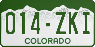 CO license plate 014ZKI