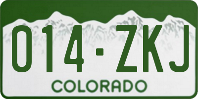 CO license plate 014ZKJ