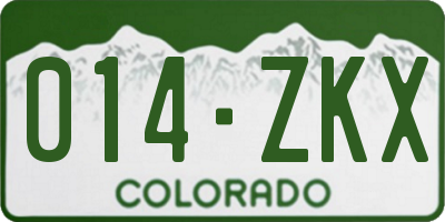 CO license plate 014ZKX