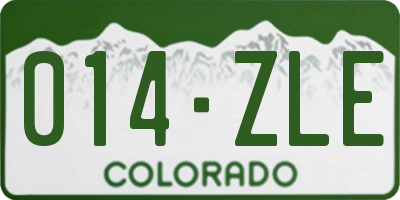 CO license plate 014ZLE
