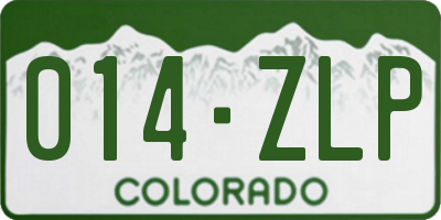 CO license plate 014ZLP