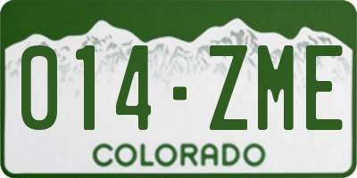 CO license plate 014ZME