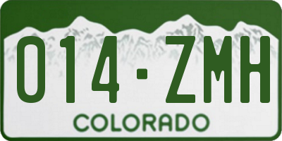 CO license plate 014ZMH