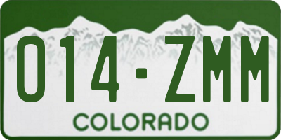 CO license plate 014ZMM