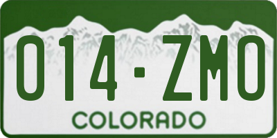 CO license plate 014ZMO