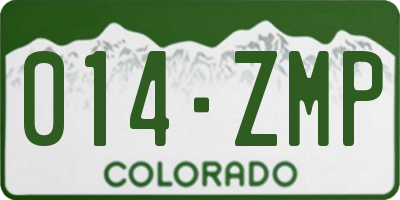 CO license plate 014ZMP
