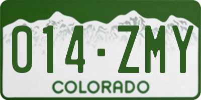 CO license plate 014ZMY