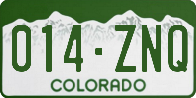 CO license plate 014ZNQ