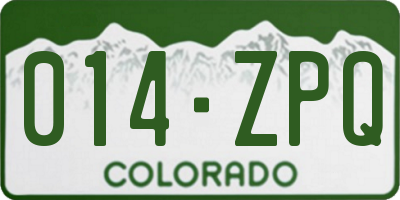 CO license plate 014ZPQ