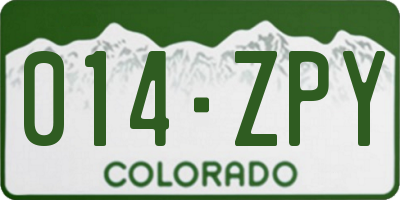 CO license plate 014ZPY