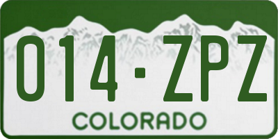 CO license plate 014ZPZ