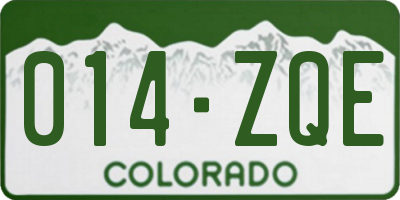 CO license plate 014ZQE