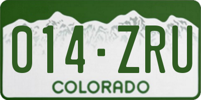 CO license plate 014ZRU