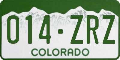 CO license plate 014ZRZ