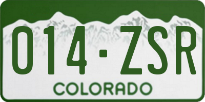 CO license plate 014ZSR