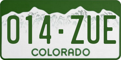 CO license plate 014ZUE