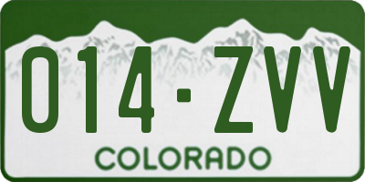 CO license plate 014ZVV