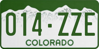 CO license plate 014ZZE