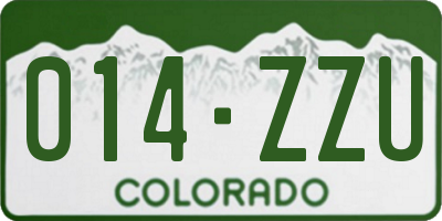 CO license plate 014ZZU