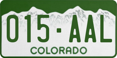 CO license plate 015AAL