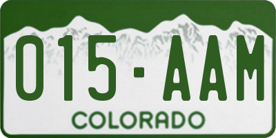 CO license plate 015AAM