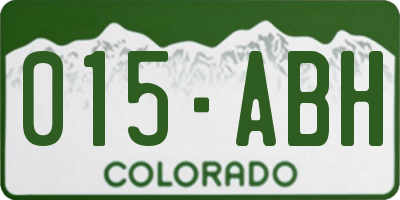 CO license plate 015ABH