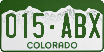 CO license plate 015ABX