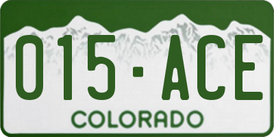 CO license plate 015ACE