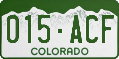 CO license plate 015ACF