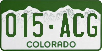 CO license plate 015ACG