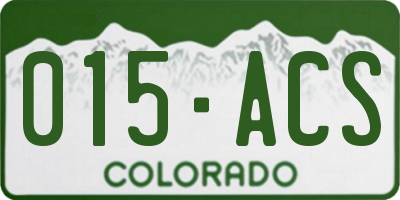 CO license plate 015ACS