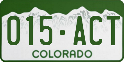 CO license plate 015ACT