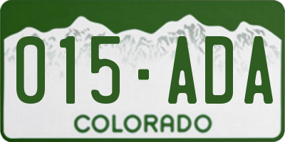 CO license plate 015ADA